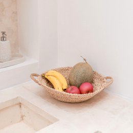 Vævet Raffia skål | Frugtskål lavet af lette naturlige fibre | Brødkurv RAGA (2 størrelser)