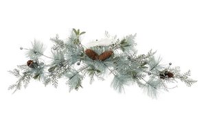 KERST - METALEN PVC Slinger 80X11X20 GROENE SNEEUWVOGEL NV184146