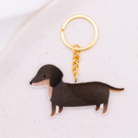 Acrylic Dachshund Dog Keychain - Gift Dog Breed Keychain