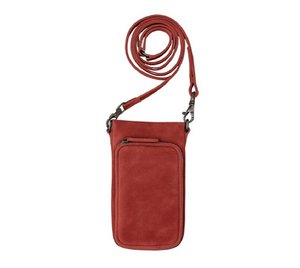 Phone wallet cell phone bag suede chili red