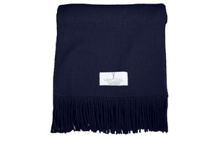 Navy blue wool and acrylic scarf
