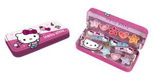 HELLO KITTY - Tinnen make-up doosje - 3 lagen
