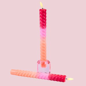 LED Wirbel Kaars Red Orange - 2 Set von 2