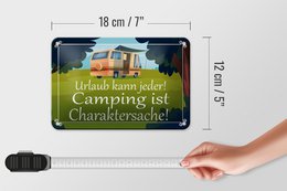 Tin sign saying 18x12cm Everyone can go camping is decoration