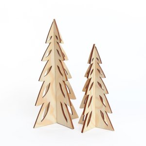 Kerstbomen van hout - Three