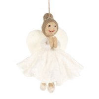 Handmade Felt Fair trade Christmas Angel Hanging Tree Decoration