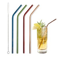 Metal drinking straw, colorful