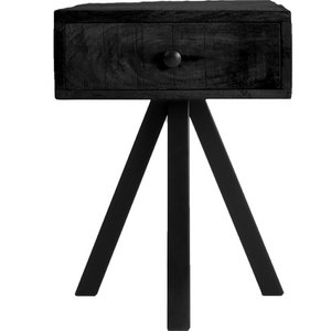 Bedside table Dries Black Mango Wood