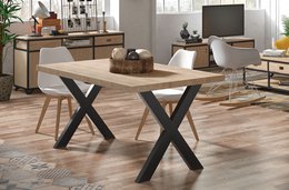 TAVOLO DA PRANZO FISSO X-LOFT 160 ROVERE / NERO. OK1200 (8472)
