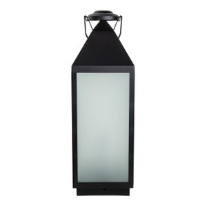 LED Dekoleuchte Laterne "DORIS" aus Kunststoff und Glas in Schwarz, integrierte LED, für Innen