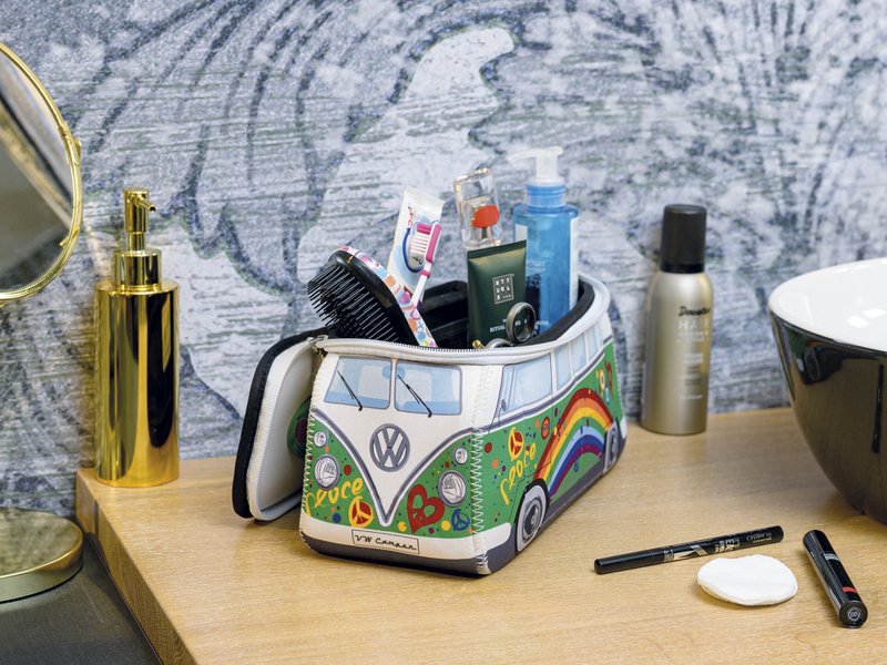 Volkswagen VW T1 Bus 3D Neopren Universaltasche, groß - Love Bus/Grün