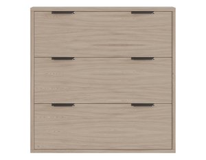 Osaka 3-deurs schoenenrek van noors eikenhout