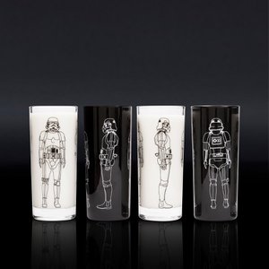 Originele Stormtrooper - 4 drinkglazen (2x zwart, 2x helder)