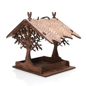 Vogelvoeder, houten hangende vogelvoeder