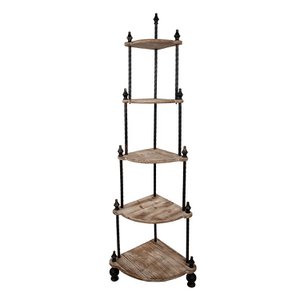 Rek Bruin, Hout en Metaal 45x45x184 cm