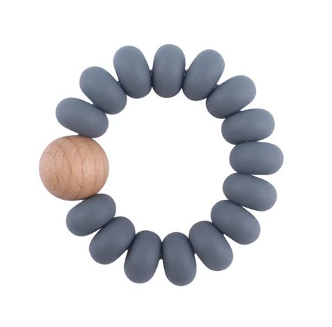 RONDO | Baby-Beißring aus Silikon und Holz | STEIN