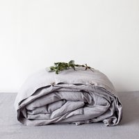Light Grey Linen Duvet Cover