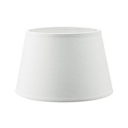 A round, white lampshade with dimensions of W:20xD:20xH:13cm. This lampshade is suitable for use in a home setting.