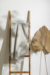 Leinen Strandtuch / Graue Streifen