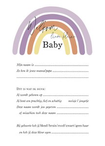 Vorhersagekarten - Babyparty - lila Regenbogen