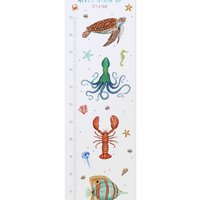 Groeimeter zeedieren aqua - textiel poster