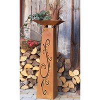 Rust decoration flower column Flori | Patina garden column made of metal with various bowls | Vintage garden decoration