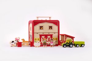 Boerderijkoffer - Imitatiespel - 3+ houten speelgoed
