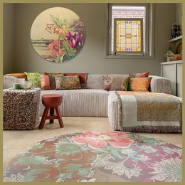 NIN-NIT | Couverture florale | plaid | couverture tissée | 160 x 220 cm