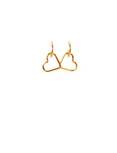 Small earrings with 24K gold plated heart