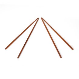 A pair of long, slender wooden chopsticks made of Khaya wood, a type of hardwood commonly used for chopsticks.