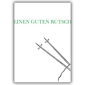 Wundervolle Neujahrskarte: Einen guten Rutsch wünscht dieser Skifahrer zu Silvester