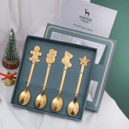 Snow golden spoons - Lot of 4