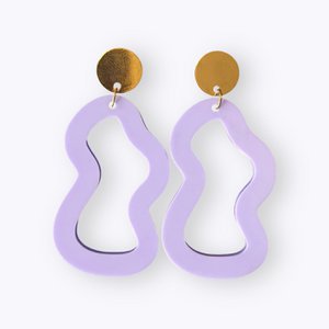 Shape earrings recycled plastic lilac