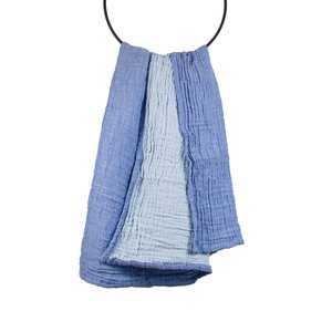 Mousseline babydeken biologisch katoen klassiek blauw / windblauw