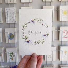 Greeting card -Coneflower wreath