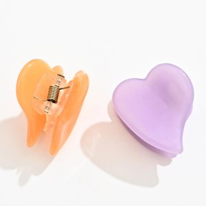 Set mit 2 kleinen Herz-Haarspangen für Damen