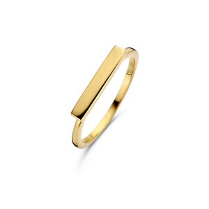 New Bling 9NB-0280 50 Zilveren Dames Ring met bar - 4 mm - maat 50 - Goudkleurig