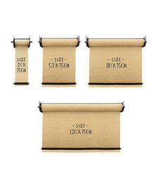 Kraft paper roller in black, available in sizes M, L, XL, XXL. Used for to-do lists and organization.