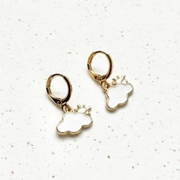  Gold-tone drop earrings with cloud-shaped charms