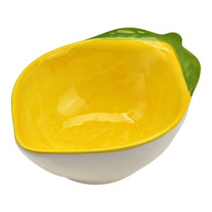 Lemon bowl made of ceramic, yellow (W/H/D) 8x4x12cm