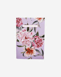A5 notebook with luxurious lilac floral design, suitable for everyday use, writing, and note-taking.