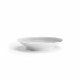 Large white ceramic plate, 30.5 cm in diameter, suitable for serving gourmet meals.