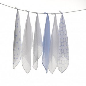 Set of 6 printed cotton swaddles - 70x70 cm