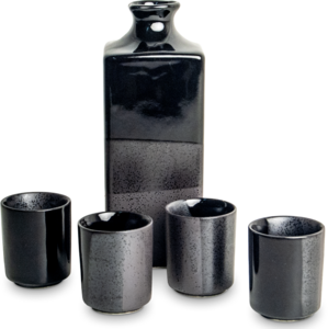 Edo Koge Sake-Set 450ml, 5er Set, Japan, Geschenkbox