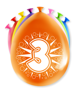 Happy Party-Luftballons – 3 Jahre