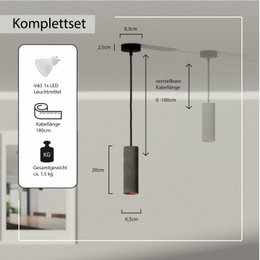 Lampa wisząca "Nara20" betonowa lampa GU10 Miedziana Czerń