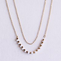 Dubbele ketting met mini -parels