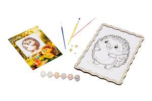 Hedgehog Paint by Numbers Kit for Kids A4 Canvas