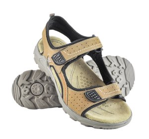 MOUNTAIN leren sandalen met klittenbandsluiting