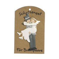 Schutzengel auf Karte "Für Brautpaare" VE 8 Braut auf Arm 9 cm